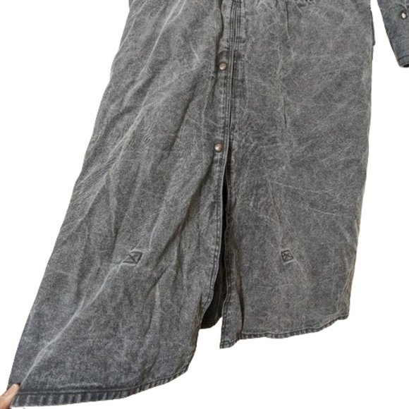 Vintage Outback Canvas Duster Coat Washed Black Western Rancher L - Picture 15 of 15